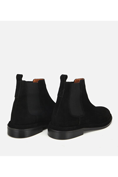 Hotiç Erkek Süet Deri Siyah Lastik Detaylı Chelsea Bot