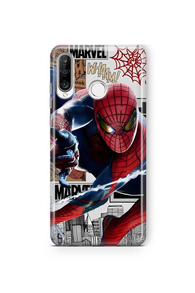 FLAMENKO حافظة هاتف شفافة بنمط البطل الخارق المتوافقة مع هاتف هواوي P30 لايت