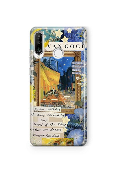 FLAMENKO حافظة هاتف شفافة بنمط فان جوخ كافيه تراسا متوافقة مع هاتف هواوي بي 3...