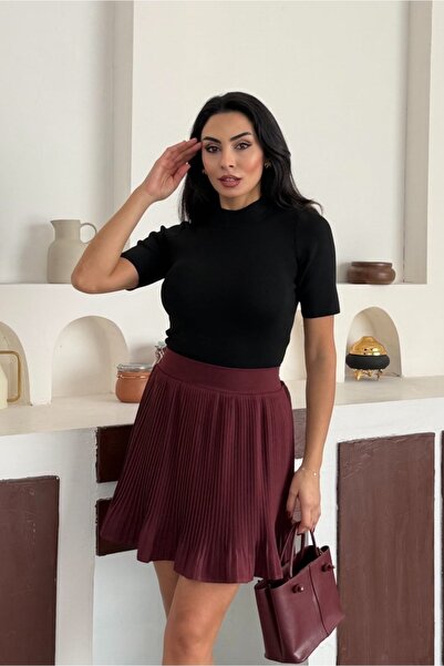 Emel Yıldız Short Skirt with Pleated Shorts