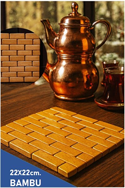 TARIK HOME Dekoratif Doğal Bambu Nihale 22x22 cm - Isıya Dayanıklı, Modern, T...