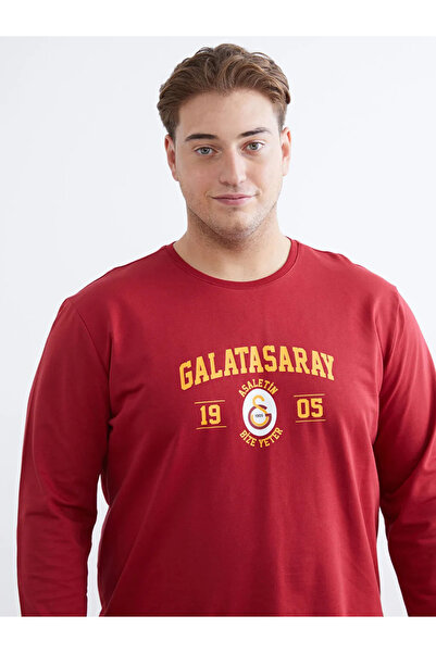 LC Waikiki Büyük Beden Standart Kalıp Galatasaray Baskılı Erkek Pijama Takımı