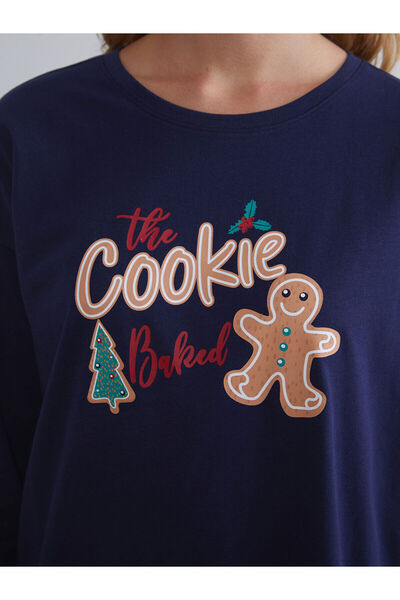 LC Waikiki Set de pijamale pentru femei Cookie Man cu imprimeu