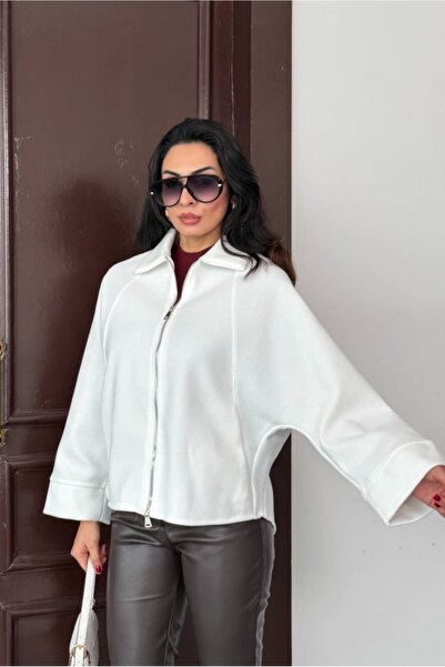 Emel Yıldız Oversized Zippered Polo Neck Jacket