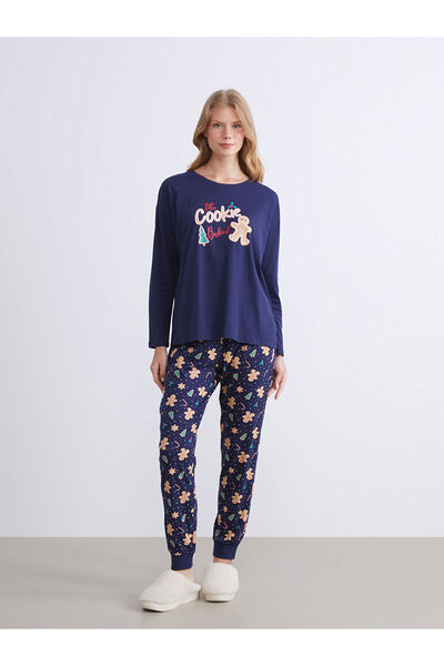 LC Waikiki Set de pijamale pentru femei Cookie Man cu imprimeu