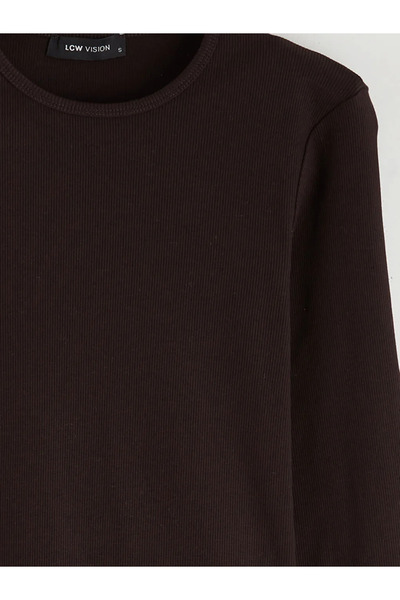 LC Waikiki Crew Neck Corded Fabric Women's Bodysuit