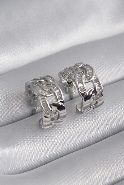 shopwave النحاس الفضة اللون الزركون حجر سلسلة نموذج أقراط نسائية