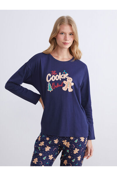 LC Waikiki Set de pijamale pentru femei Cookie Man cu imprimeu