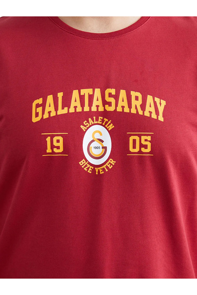 LC Waikiki Büyük Beden Standart Kalıp Galatasaray Baskılı Erkek Pijama Takımı