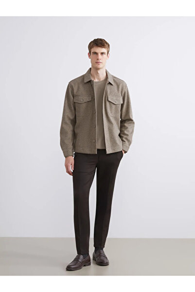 LC Waikiki Ανδρικό πουκάμισο με μακρυμάνικο μπουφάν με κανονική εφαρμογή