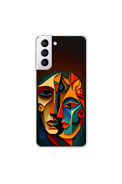 Dali Design حافظة شفافة متوافقة مع هاتف سامسونج جالاكسي S21 بتصميم تابلو 6