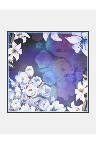 Kayra Индиго шал с флорални шарки