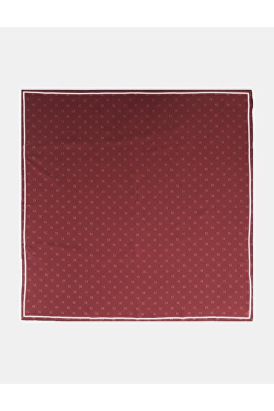 Kayra Μεταξωτό κασκόλ με σταυρωτό λογότυπο μπορντό