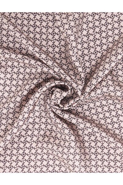 Kayra Monogram Detailed Geometric Pattern Silk Scarf Gray