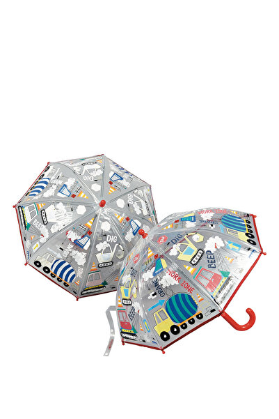 floss and rock Construction Renk Değiştiren Şeffaf Çocuk Şemsiye