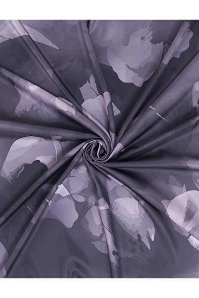 Kayra Αφηρημένο φουλάρι με σχέδιο λουλουδιών ανθρακί