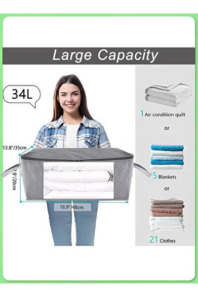 Generic Large-capacity clothing storage box, foldable, dustproof storage box, suitable for daily items