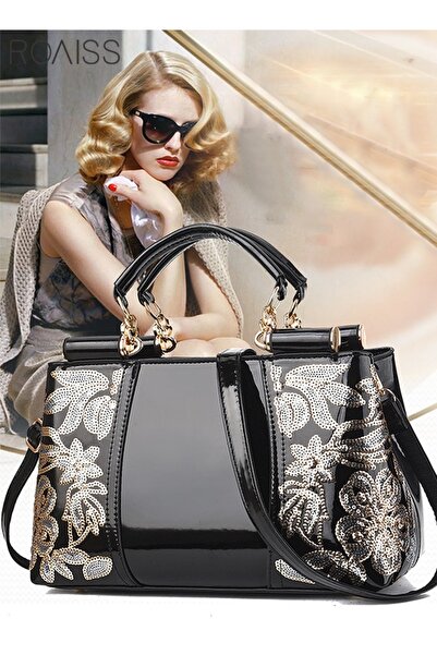 ROAISS Women Stylish Handbag with Top Handle and Exquisite Pattern, Large Cap...