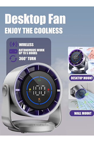Generic Portable Desktop Fan with Digital Display 100 Speed Battery adjust Mini Fan Air Circulation Desk Fan