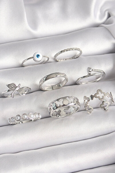 shopwave النحاس الفضة اللون عين الشر حبة التفاصيل لؤلؤة فراشة مطرزة مجموعة خا...