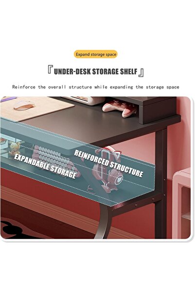 Roam shop Gaming Desk,Computer Desk,Office Desks,Large Gaming table for Dual Monitors (Black, 140 * 65 * 75CM)