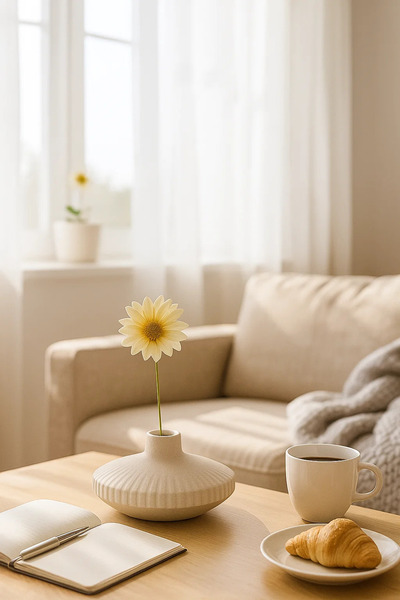 MARIA HOMES مزهرية سيراميكية مضلعة باللونين الرمادي والوردي - أصيص زهور عصري ...