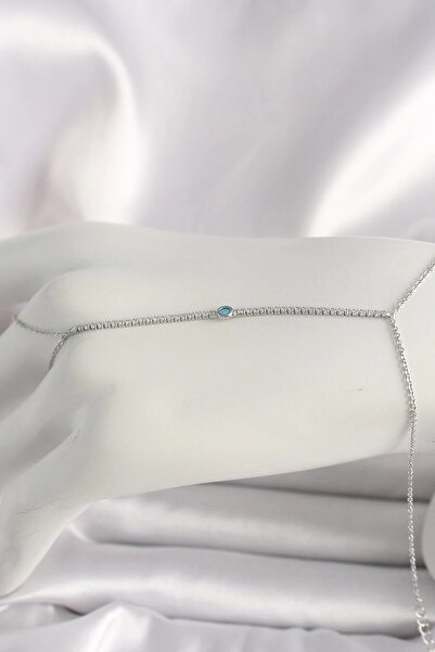 shopwave Brass Silver Color Waterway Zircon Stone Mi Stone Detailed Women's S...