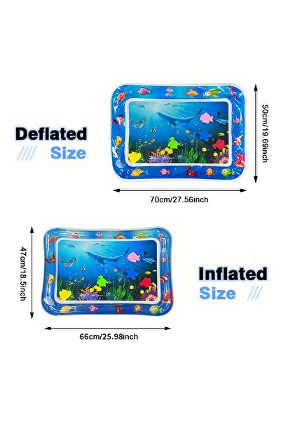 Generic 1pc Square Seal Pattern Inflatable Kids Water Mat with Built-in Floaters, Inflatable Playmat