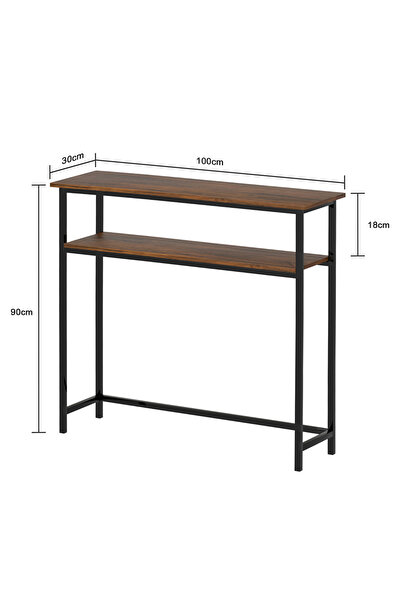 AnneFish 100*30*90cm Console Table 2 Tier Simple Sofa Table Home Coffee Corner Display Entryway Table