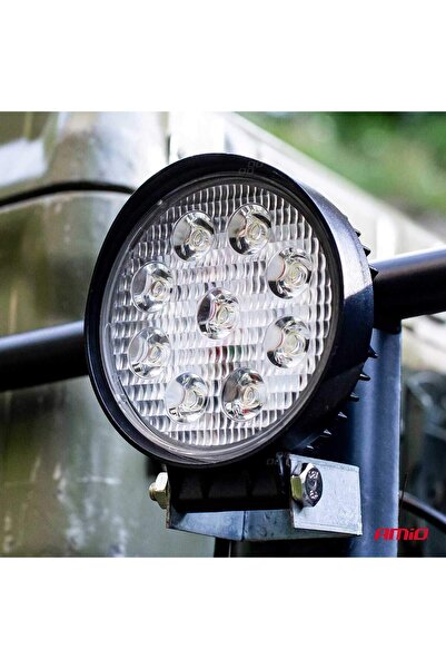 AMIO LED projector for Off-Road, ATV, SSV, color 6500K, LED FLOOD, 27W, voltage 9 - 36V, diameter Ø110 mm