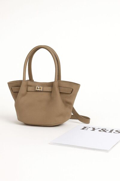 eyandis Luxury Suede Lock Detailed Hand and Shoulder Bag