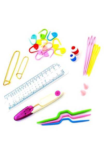 Avex Set de croșetat cu 50 de piese într-o cutie din piele, un cadou perfect pentru pasionații de croșetat sau broderie