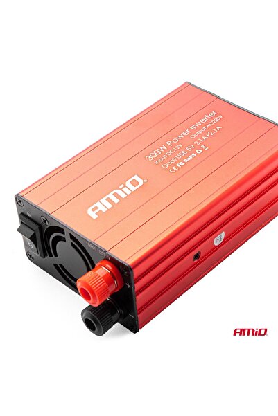 AMIO Convertor de tensiune 12V -> 220V, 300W/600W, 2 x USB 5V