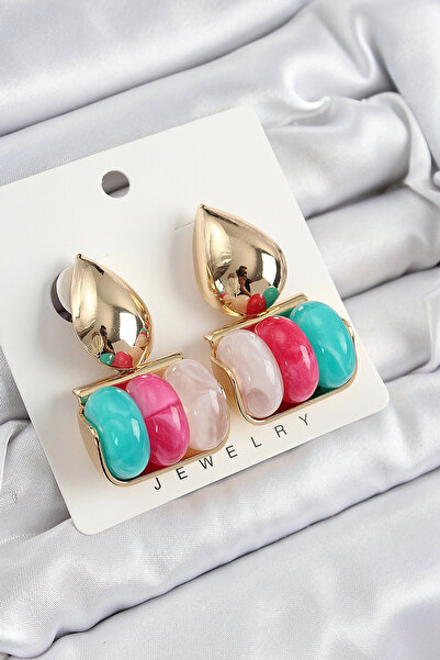 shopwave أقراط نسائية من النحاس مختلط الألوان موديل عتيق