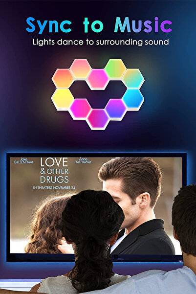 Generic 6Pcs Hexa Light Panels, RGBIC Hexagon LED Wall Lights, Wi-Fi Smart Home Creative Wall Lights