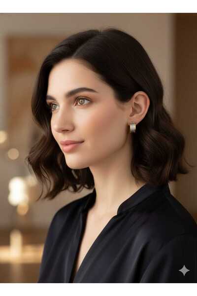 Papatya Silver 925 Ayar ital halka küpe.rose.gold.rodaj