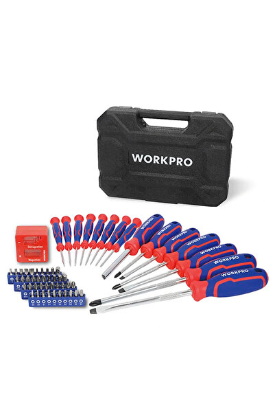 Workpro WP200518 56 Parça CR-V Manyetik Profesyonel Tornavida & Bits Uç Seti