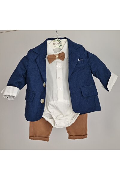 Victorino Costum elegant bleumarin cu sacou și papion