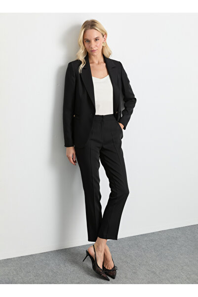 Selen Normal Bel Standart Siyah Kadın Pantolon 25KSL5474
