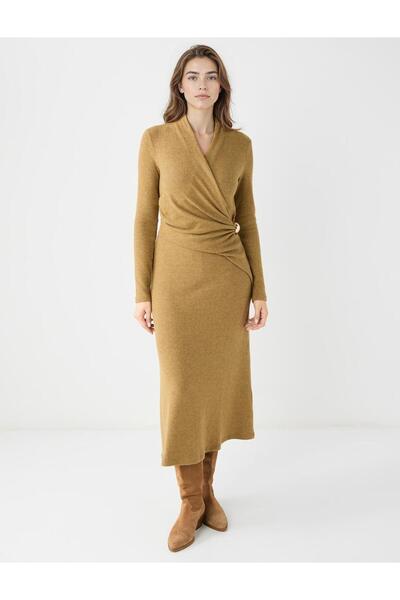 Jimmy Key Зелена сукня з круазеним коміром, м'якою фактурою та тривалістю до коліна