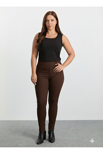 Selen Normal Bel Normal Kahve Kadın Pantolon 25KSL5455