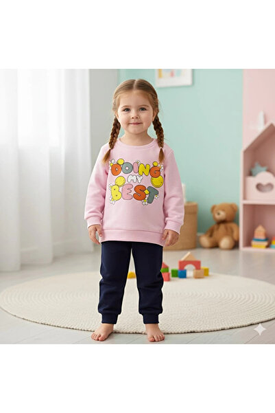 Poppy Baby Girl Printed Snap Fastener Top and Bottom Two-Piece Casual Set 6-1...