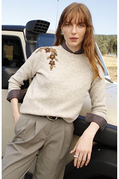 Desen Pulover de lână cu gâtul în formă de O pentru femei 25KDSN25204