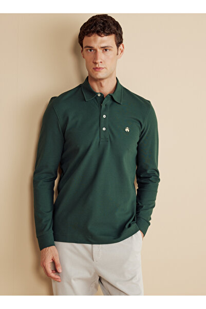 BROOKS BROTHERS Polo Yaka Koyu Yeşil Erkek T-Shirt BBFW25MTS006