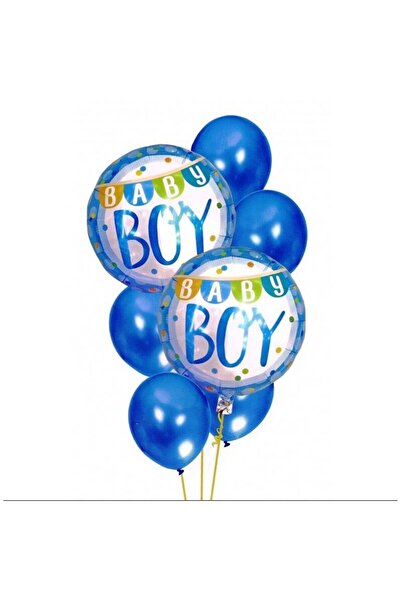 Avex Set de 7 baloane pentru ziua de naștere a băieților, culoare albastră, 30-46cm