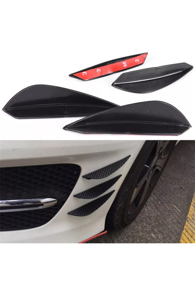 Avex Set de 4 aripioare bara de protecție tuning, negre