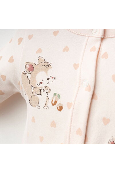 Gümüş Baby Kids Baby Hospital Release Set of 5, Front Open, with Printed Socks, 100% Cotton Fabric