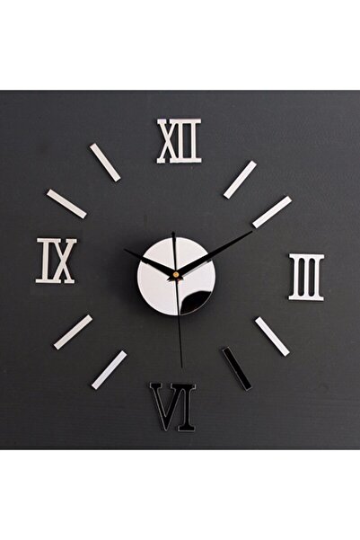 Avex Ceas Mare de perete cu cifre Romane Argintii