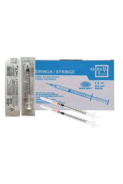 cgp medikal can güven park 1 ml Enjektör 3 Parça Kahverengi 26 G / 13 Mm 100 ...