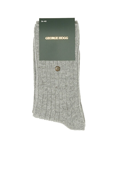 George Hogg Gri Kadın Yün Mix Çorap